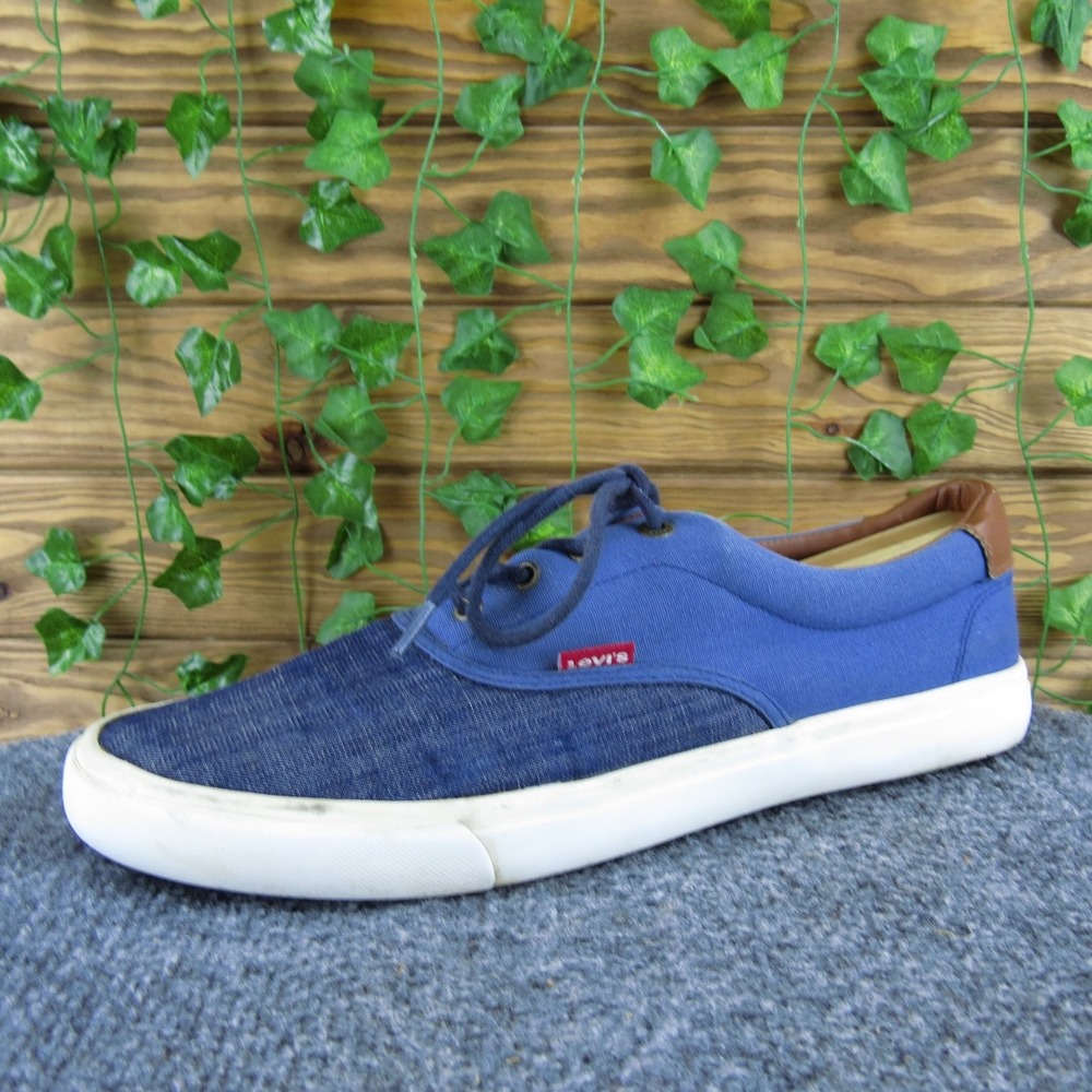 Levi's Men's 12 Blue Denim Canvas Sneakers Casual Lace-Up Shoes